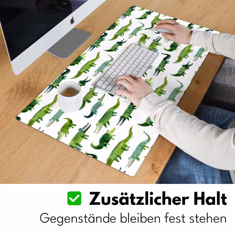 krokodillen - Speels - Groen Muismat XXL klein 681 -ysfeer3_duits
