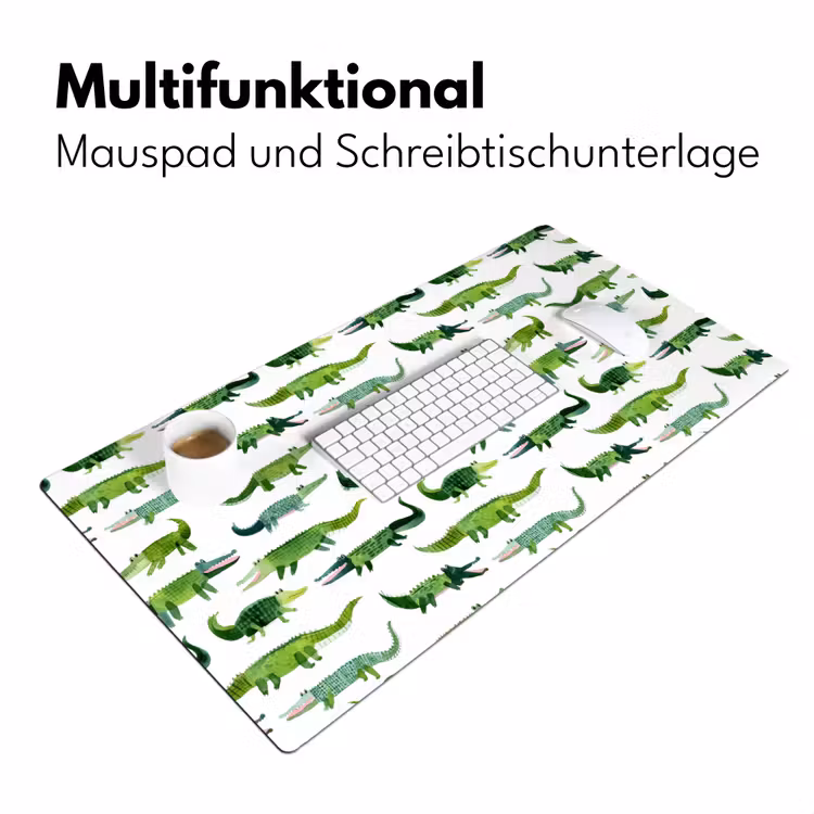 krokodillen - Speels - Groen Muismat XXL klein 681 -ysfeer4_duits