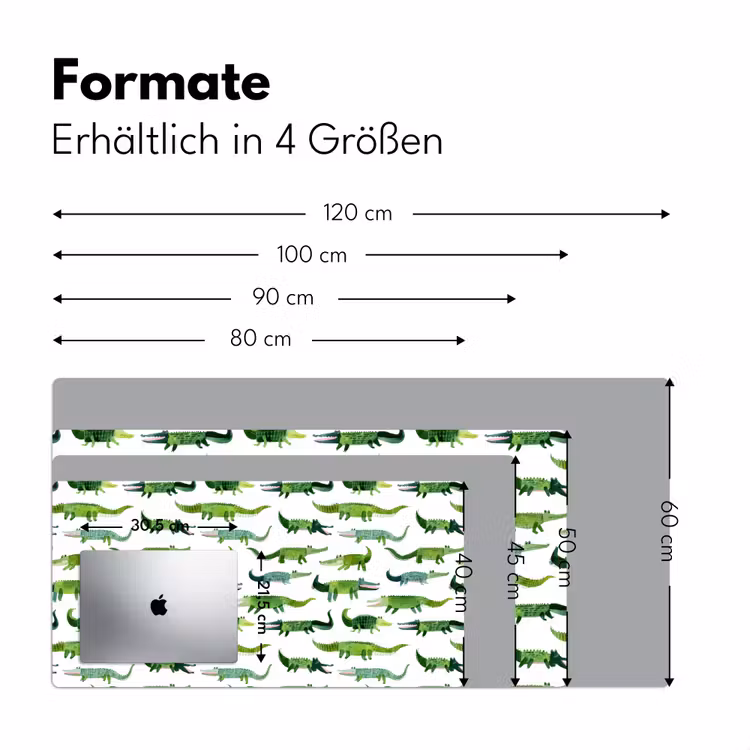 krokodillen - Speels - Groen Muismat XXL klein 681 -ysfeer5_duits