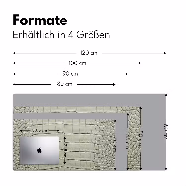 Krokodillenleer - Schubben - Groen Muismat XXL klein -ysfeer5_duits