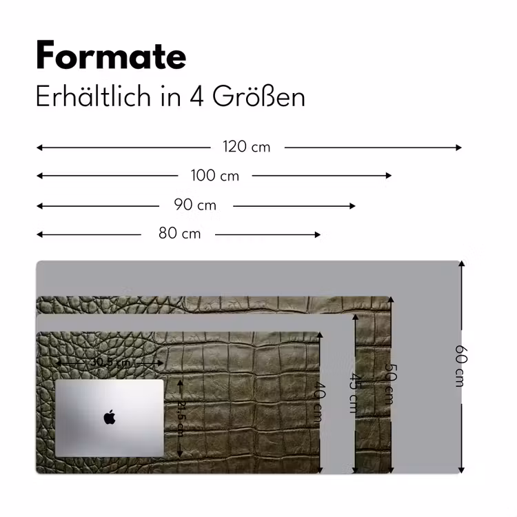 Krokodillenleer - Structuur - Groen Muismat XXL klein -ysfeer5_duits