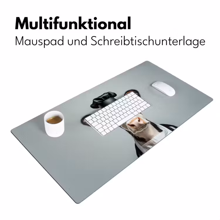 Koe - Zwart - Wit - Kok Muismat XXL klein -ysfeer4_duits