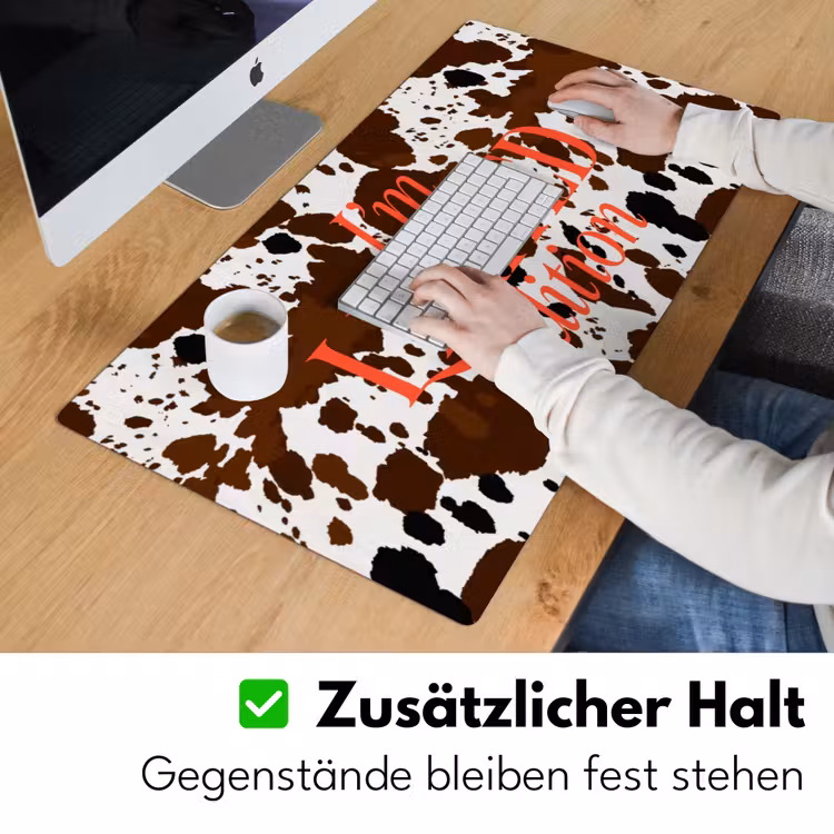 Koeienprint - Limited edition - Rood Muismat XXL klein -ysfeer3_duits
