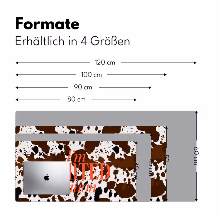 Koeienprint - Limited edition - Rood Muismat XXL klein -ysfeer5_duits