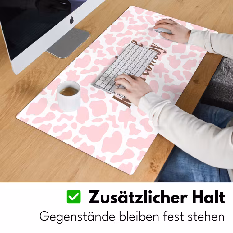 Koeienprint - Roze - Cowboy - Horse Muismat XXL klein -ysfeer3_duits