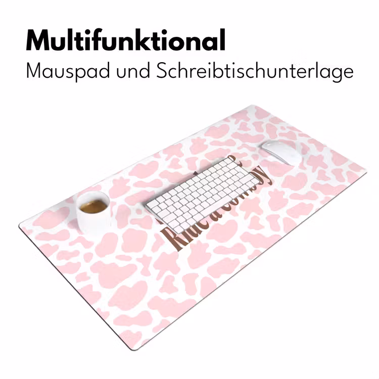 Koeienprint - Roze - Cowboy - Horse Muismat XXL klein -ysfeer4_duits