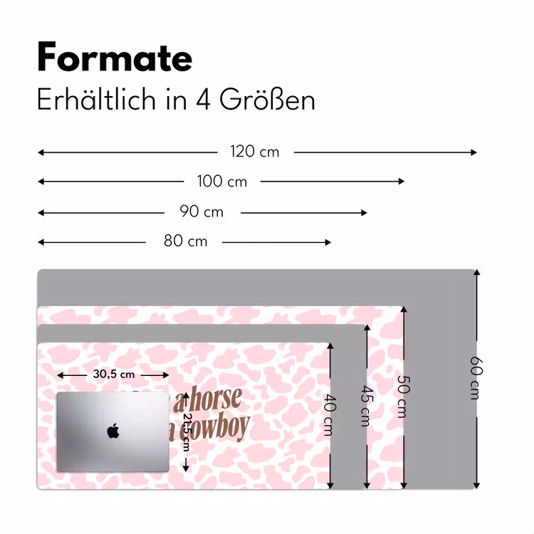 Koeienprint - Roze - Cowboy - Horse Muismat XXL klein -ysfeer5_duits