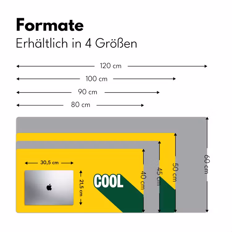 Cool - Geel - Groen Muismat XXL klein -ysfeer5_duits