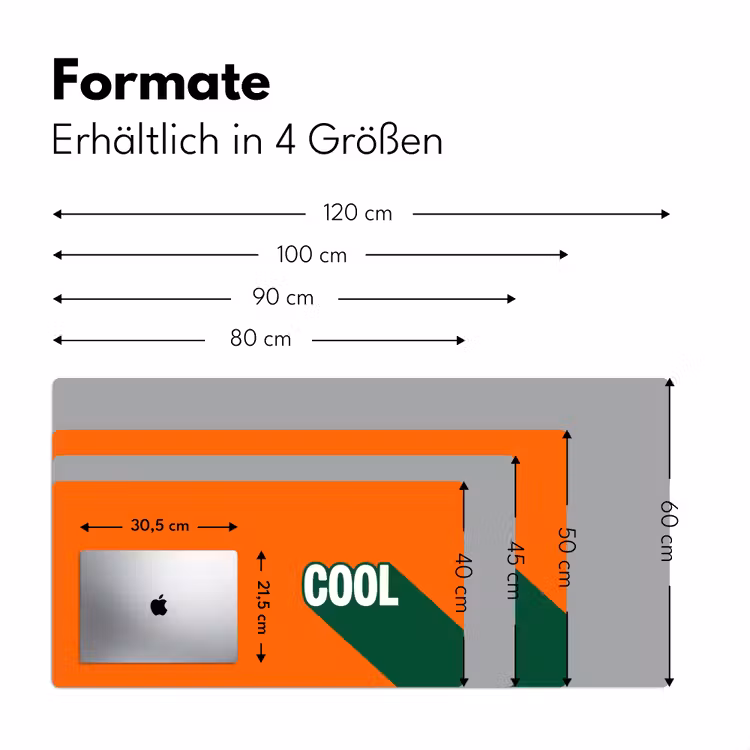 Cool - Oranje - Groen Muismat XXL klein -ysfeer5_duits