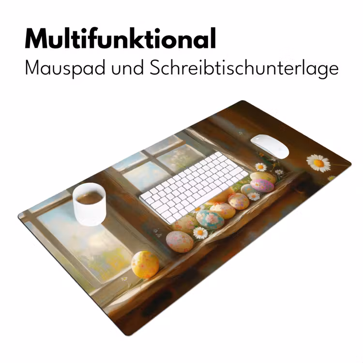 Kuiken - Raam - Paaseieren Muismat XXL klein -ysfeer4_duits