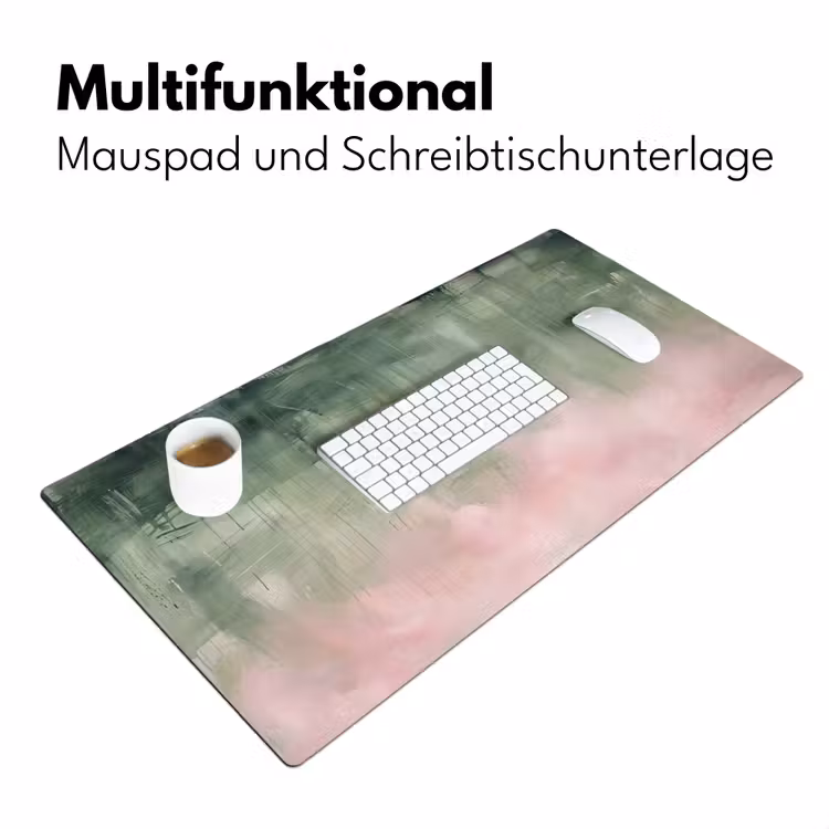 Kunst - Abstract - Modern - Groen - Roze Muismat XXL klein -ysfeer4_duits