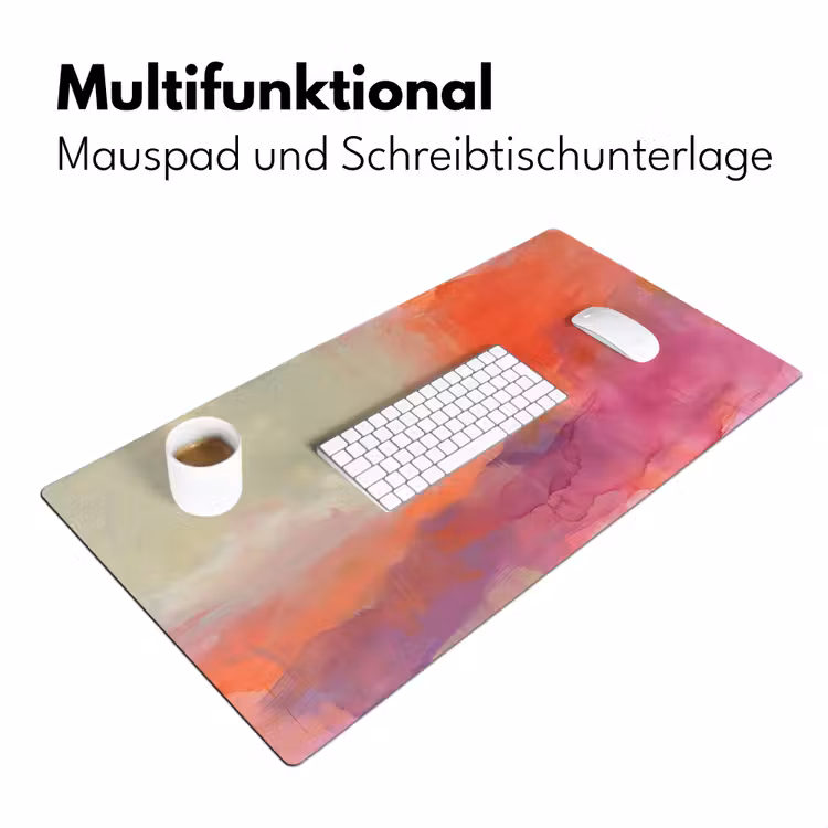 Kunst - Vloeiend - Overgangen - Oranje Muismat XXL klein -ysfeer4_duits