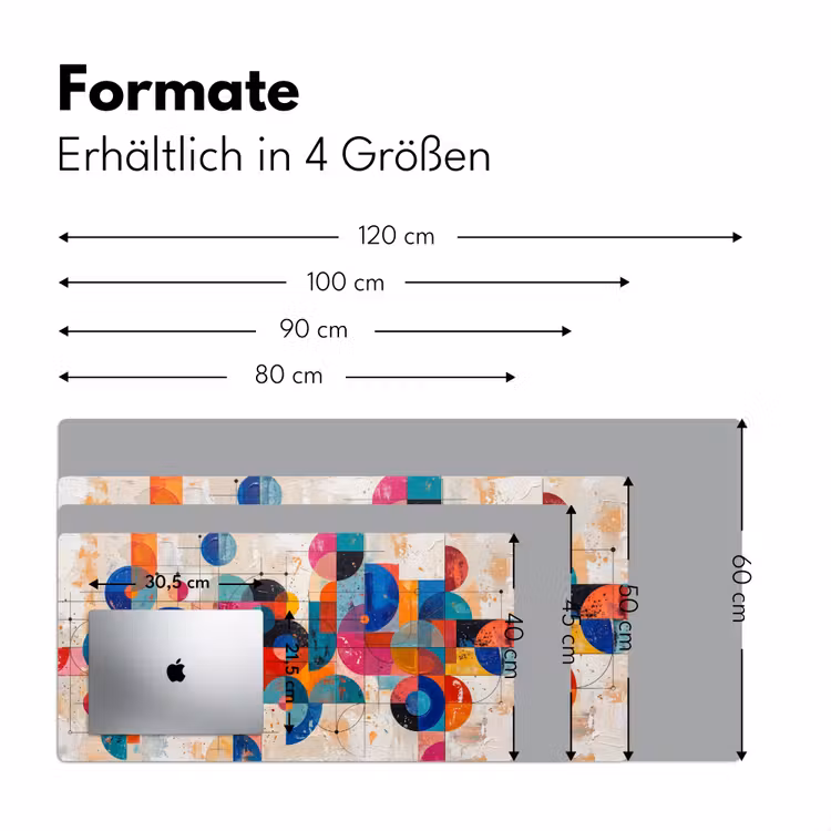 Kunst - Geometrisch - Abstract - Kleurrijk Muismat XXL klein -ysfeer5_duits
