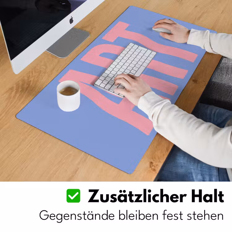 Art - Roze - Blauw Muismat XXL klein -ysfeer3_duits