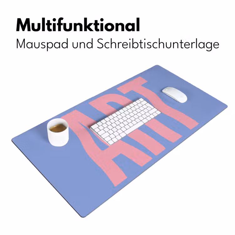 Art - Roze - Blauw Muismat XXL klein -ysfeer4_duits