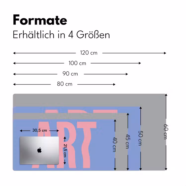 Art - Roze - Blauw Muismat XXL klein -ysfeer5_duits