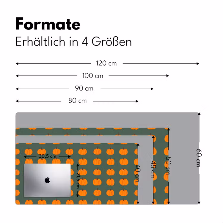Pompoen - Patroon - Oranje Muismat XXL klein 681 -ysfeer5_duits