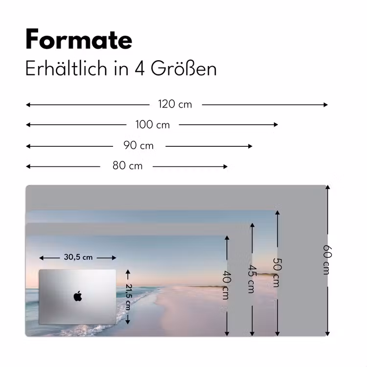 Kustlijn - Pastel - water Muismat XXL klein -ysfeer5_duits