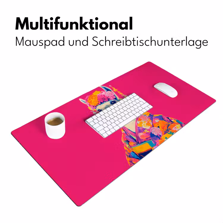 Lama - Kimono - Bloemenkrans - Felroze Muismat XXL klein -ysfeer4_duits