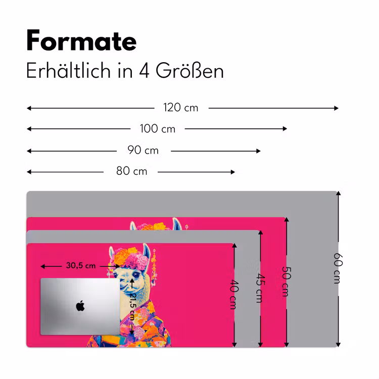 Lama - Kimono - Bloemenkrans - Felroze Muismat XXL klein -ysfeer5_duits