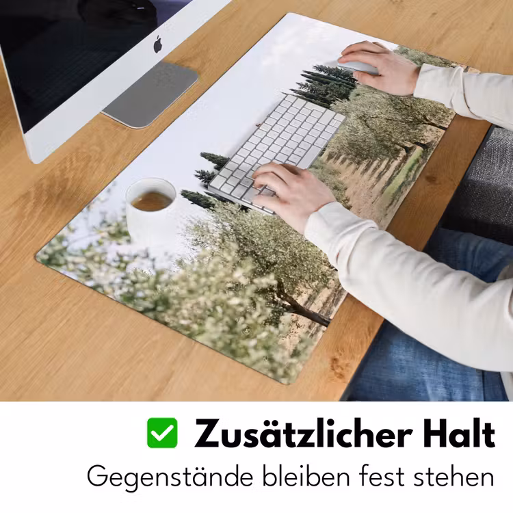 Schreibtischunterlage - Landhaus – Olivenbaum – Obstgarten - Landhuis - olijfboom - gaard Muismat XXL klein