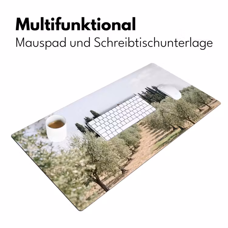 Schreibtischunterlage - Landhaus – Olivenbaum – Obstgarten - Landhuis - olijfboom - gaard Muismat XXL klein
