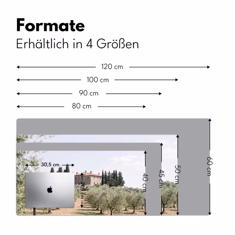 Schreibtischunterlage - Landhaus – Olivenbaum – Obstgarten - Landhuis - olijfboom - gaard Muismat XXL klein