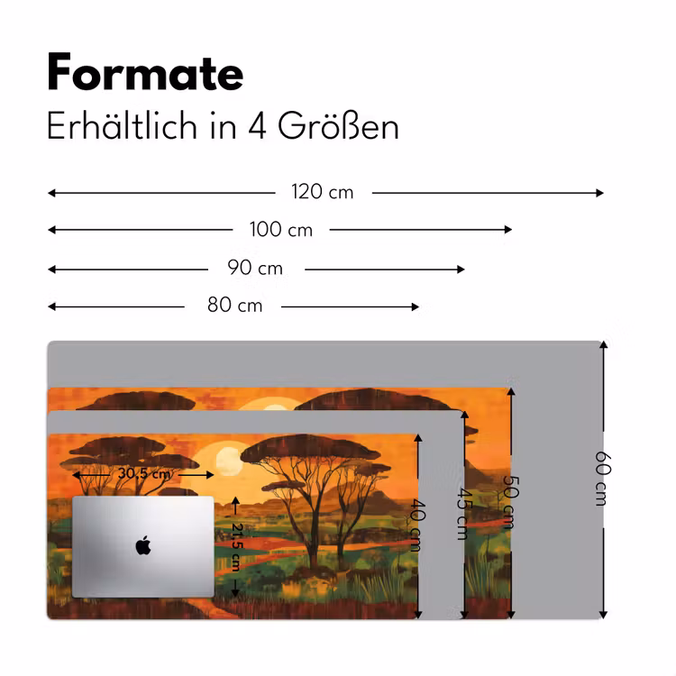 Landschap - Afrikaans - Zon Muismat XXL klein -ysfeer5_duits