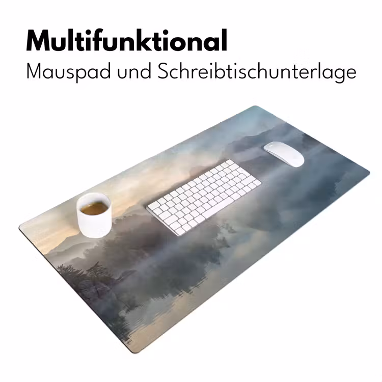 Landschap - Bergen - Mist - Water - Natuur Muismat XXL klein -ysfeer4_duits