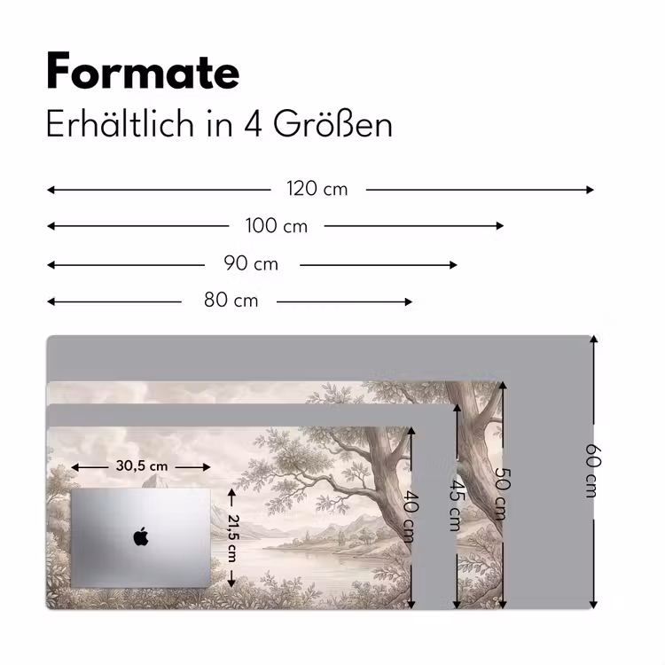 Landschap - Bergen - Meer - Natuur Muismat XXL klein -ysfeer5_duits