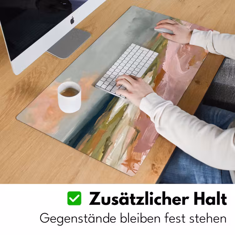 Landschap - Rivier - Abstract - Roze - Groen Muismat XXL klein -ysfeer3_duits