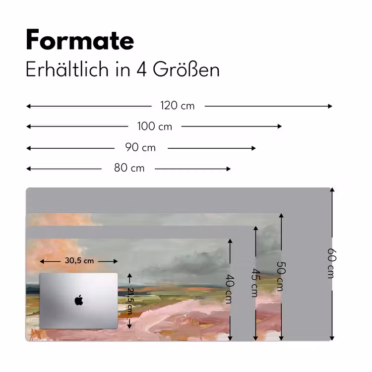 Landschap - Rivier - Abstract - Roze - Groen Muismat XXL klein -ysfeer5_duits