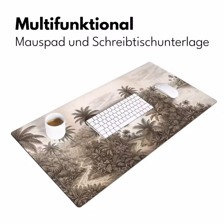 Landschap - Rivier - Boot - Tropisch - Vintage Muismat XXL klein -ysfeer4_duits