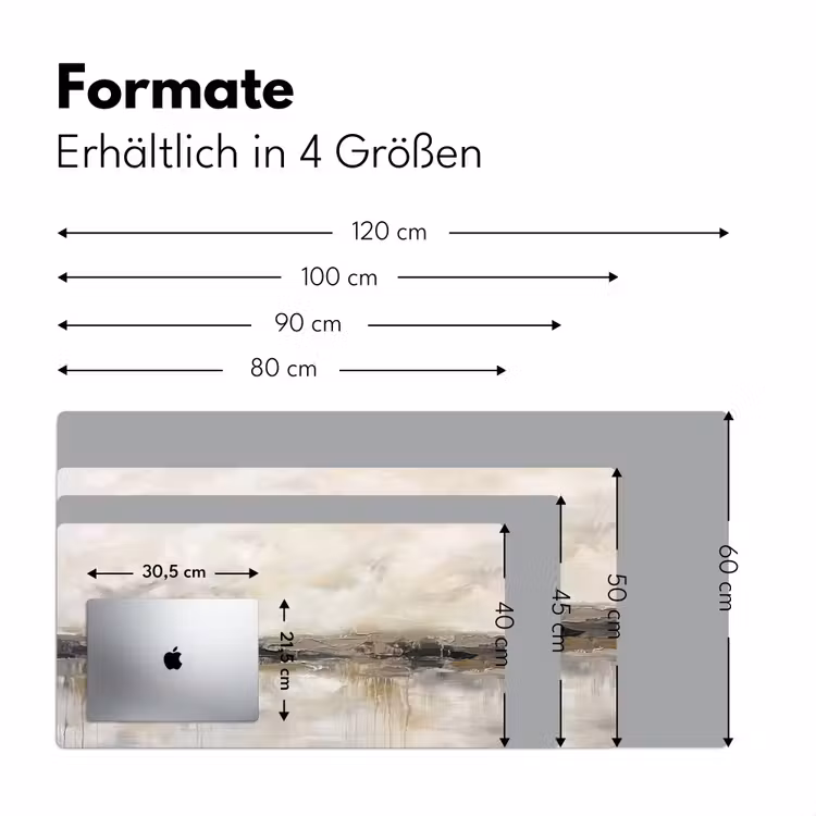 Landschap - Horizon - Natuur - Abstract - Neutraal Muismat XXL klein -ysfeer5_duits