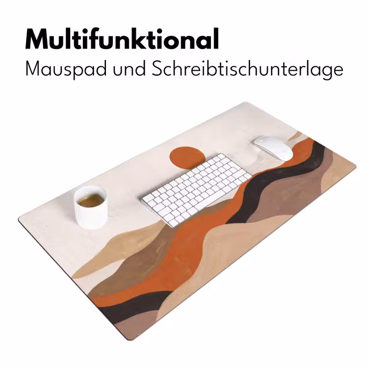 Landschap - Heuvels - Zon - Abstract - Oranje Muismat XXL klein -ysfeer4_duits