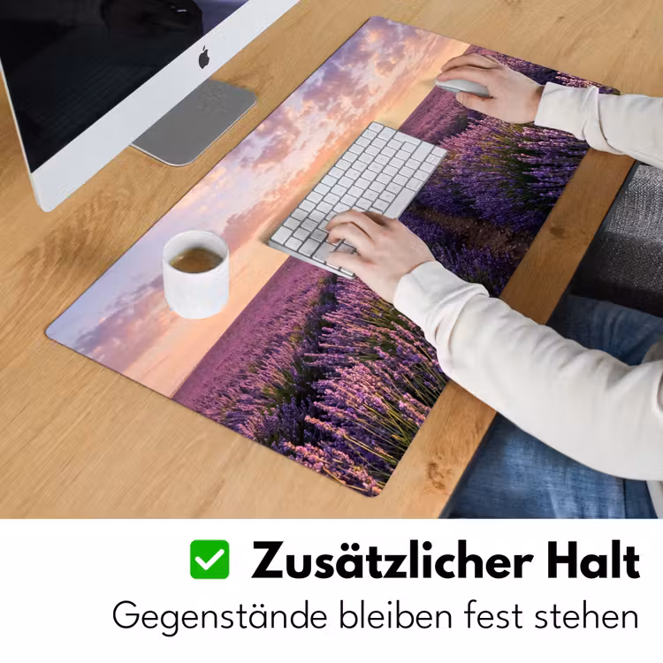 Landschap - Lavendelveld - Paars Muismat XXL klein -ysfeer3_duits