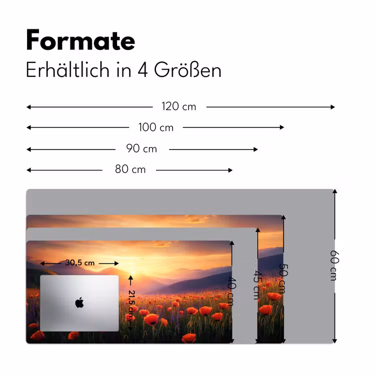 Landschap - Zonsondergang - Bloemenveld Muismat XXL klein -ysfeer5_duits