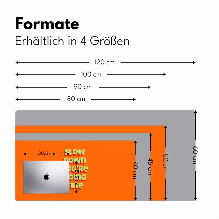 Slow down you're doing fine - Oranje - Simple Muismat XXL klein -ysfeer5_duits
