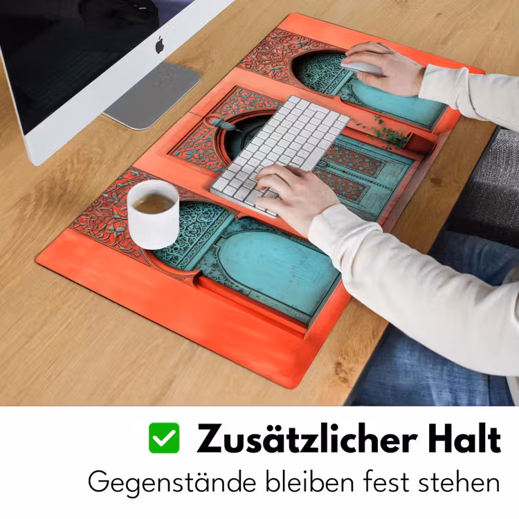 Lantaarn - Deur - Turquoise Muismat XXL klein -ysfeer3_duits