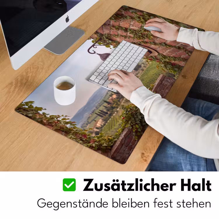 Schreibtischunterlage - Laterne – Weinberg – Landschaft – Italienisch - Lantaarn - Wijngaard - Landschap - Italiaans Muismat XXL klein