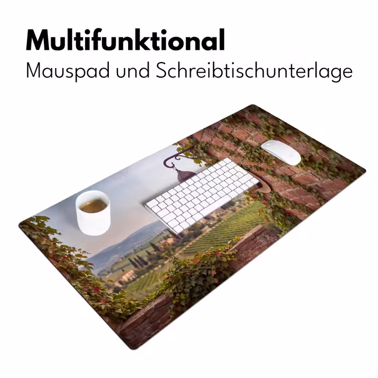 Schreibtischunterlage - Laterne – Weinberg – Landschaft – Italienisch - Lantaarn - Wijngaard - Landschap - Italiaans Muismat XXL klein