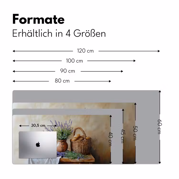 Lavendel - Brood - Stilleven Muismat XXL klein -ysfeer5_duits