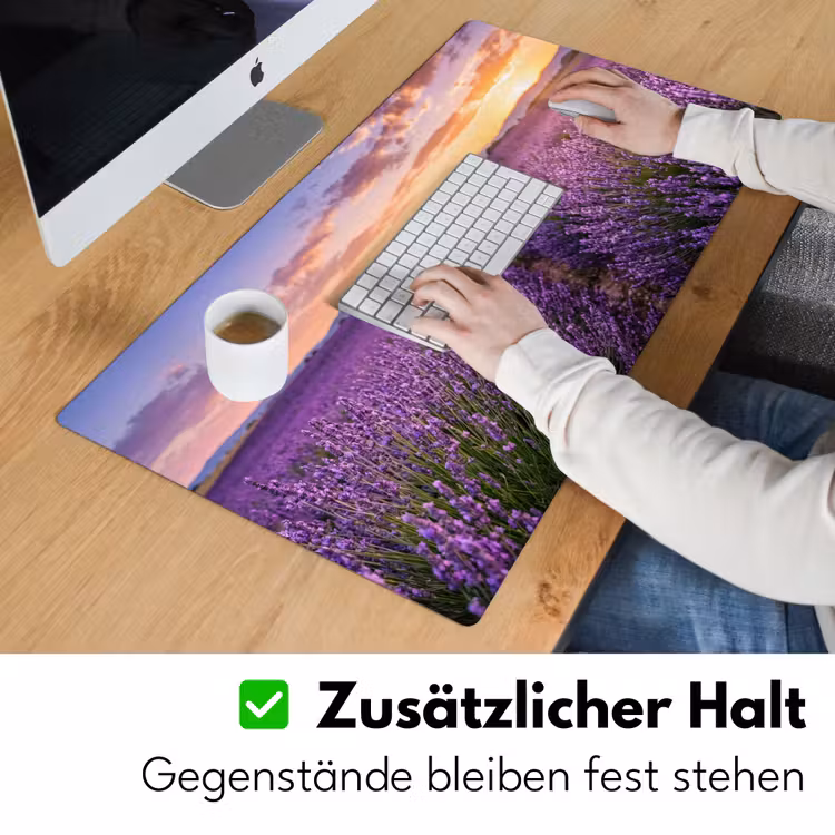 Lavendel - Veld - Natuur - Paars Muismat XXL klein -ysfeer3_duits