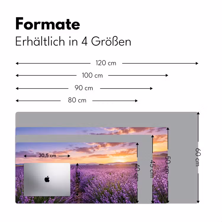 Lavendel - Veld - Natuur - Paars Muismat XXL klein -ysfeer5_duits