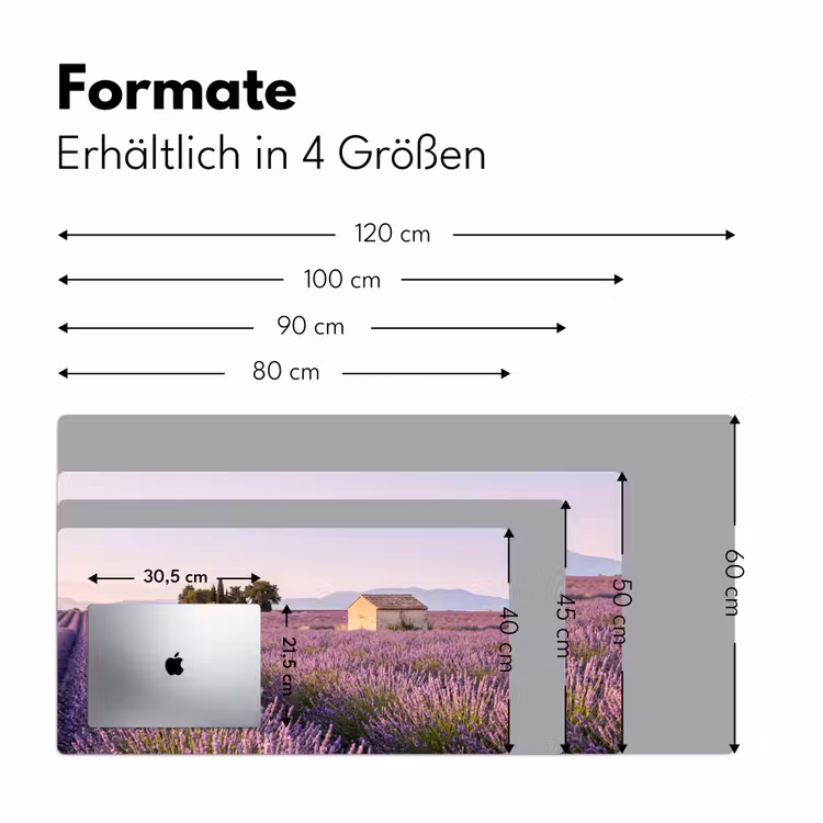 Lavendel - Landschap - Sereen - Paars Muismat XXL klein -ysfeer5_duits
