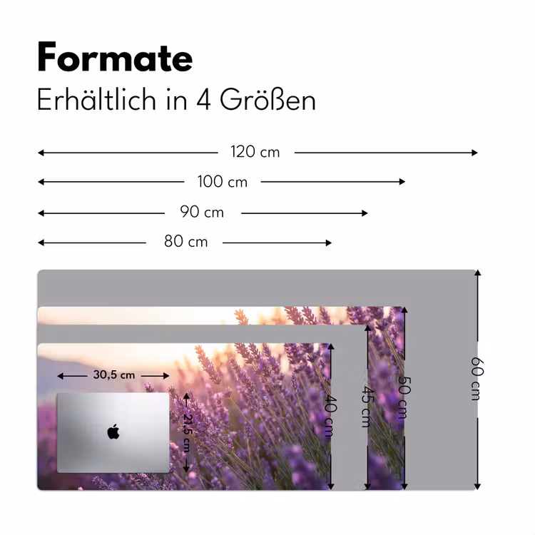 Lavendel - Paars - Zonlicht Muismat XXL klein -ysfeer5_duits