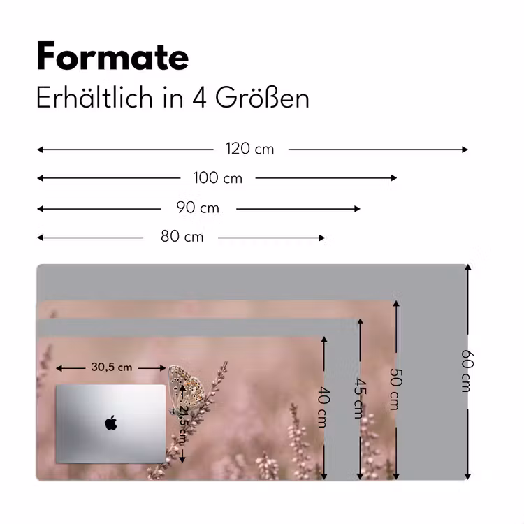 Lavendel - Vlinder - Paars Muismat XXL klein -ysfeer5_duits