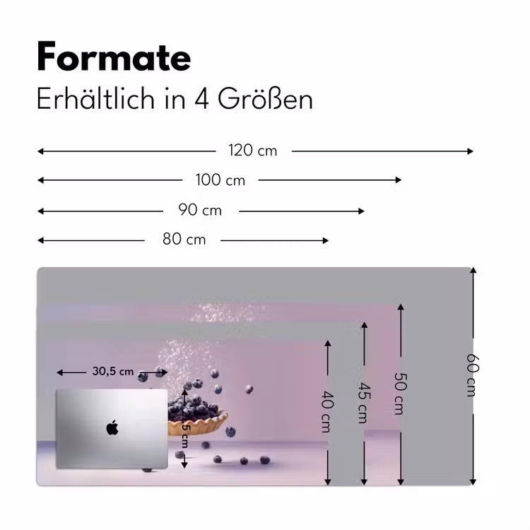 Eten - Taart - Bessen - Blauw Muismat XXL klein -ysfeer5_duits