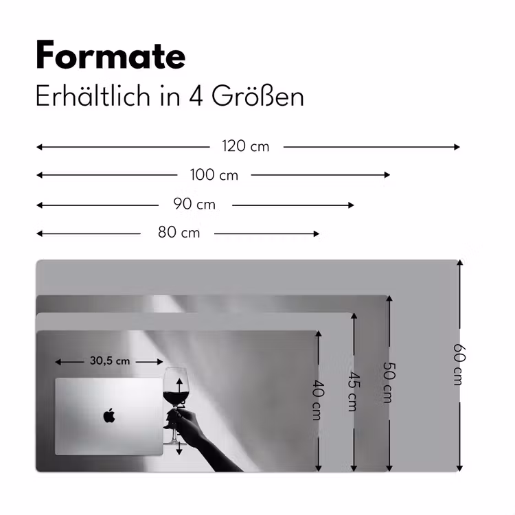 Lichtinval - Wijn - Rood - Glas Muismat XXL klein -ysfeer5_duits