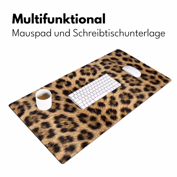 Luipaard - Vacht - Klassiek - Bruin Muismat XXL klein -ysfeer4_duits